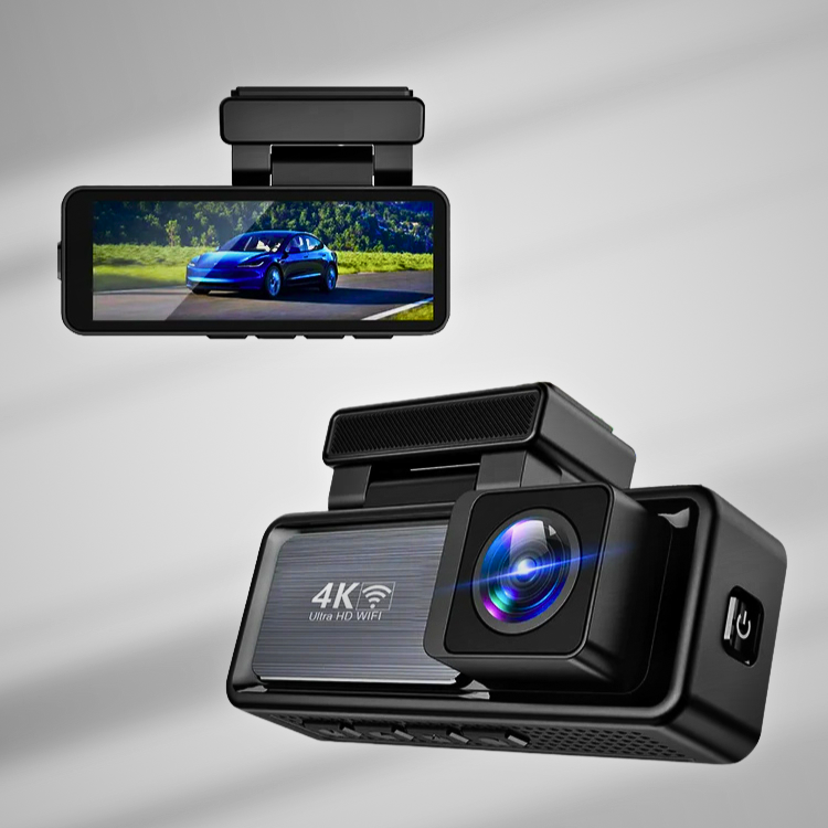 Aurora Optic : 4K/1080P Full HD Front & Rear Dash Camera, Touch Screen, Wi-Fi App Connection, GPS, 24H Parking, WDR