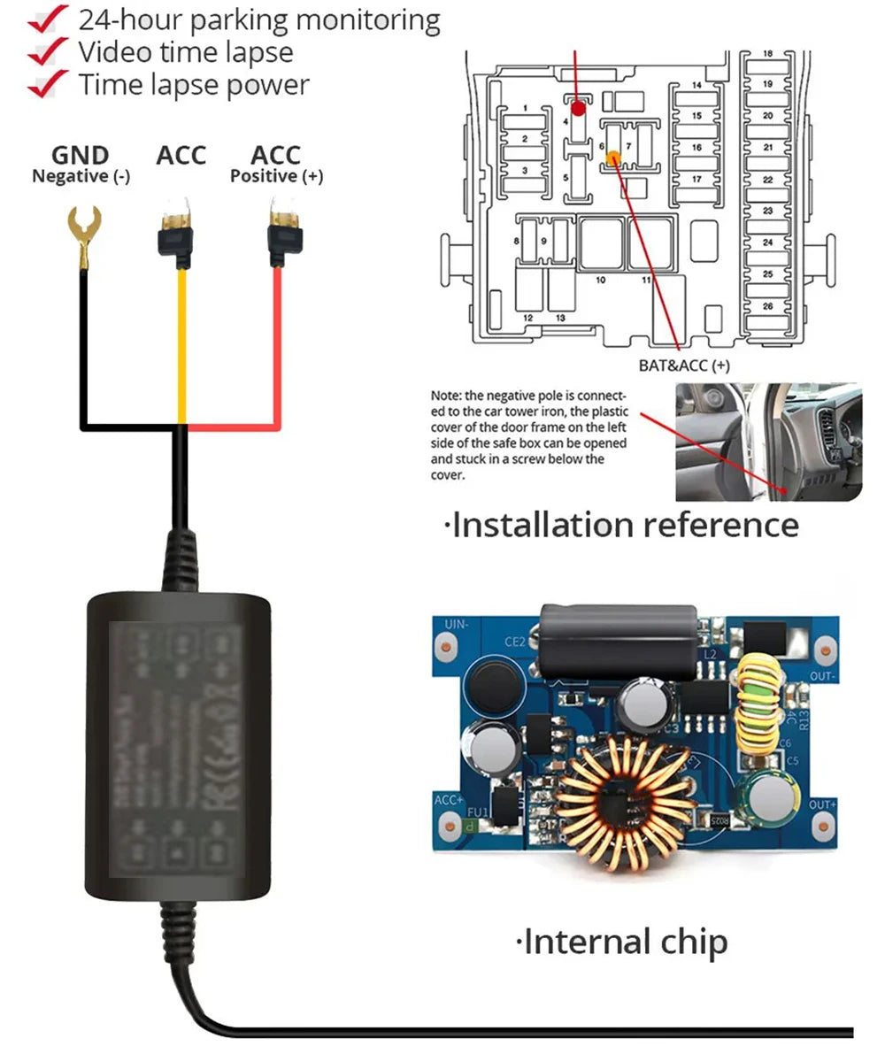 Aurora Stealth : 4K+1080P Front and Rear Dash Cam with GPS, App Connection, and 24H Parking Monitor